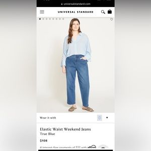 Universal Standard Elastic Waist Weekend Jeans NWOT